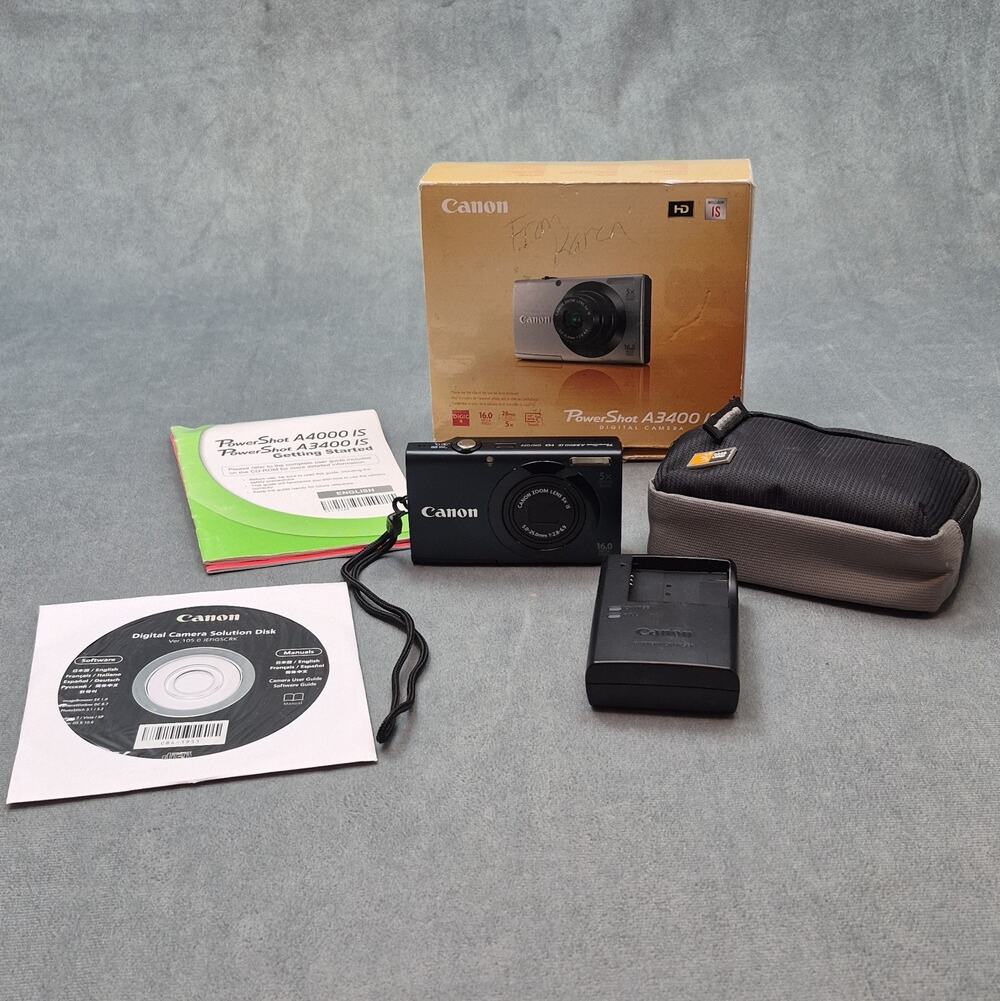 Canon PowerShot A3400 IS Blue 16.0MP 5x Optical Zoom Digital Camera (Bundle)